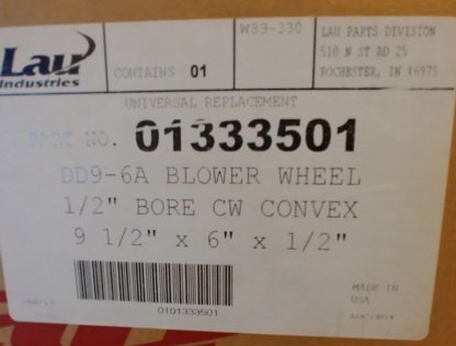 013335-01 Lau DD9-60A Blower Wheel Squirel Cage 9-1/2" x 6" x 1/2" CW